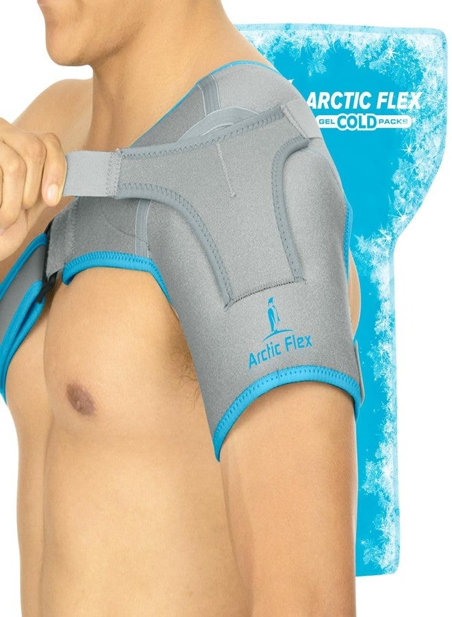Arctic Flex Shoulder Ice Pack Brace - Cold Reusable Cool Gel Wrap, Hot Therapy - Immobilizer Compression Stability Support for Tendonitis, Dislocated Joint, Left and Right Rotator Cuff Arm Pain Relief - Image 1